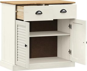 vidaXL Ντουλάπι με Συρτάρια VIGO Λευκό 78x40x75 εκ. Μασίφ Ξύλο Πεύκου