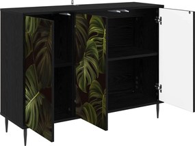 vidaXL Πλαϊνό γραφείο ELBURG Μαύρη Δρυς 102 x 33 x 76 εκ.