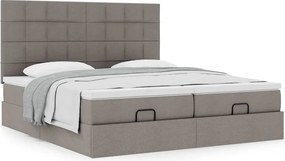 vidaXL Οθωμανικό κρεβάτι με στρώματα Taupe 160x200cm ύφασμα