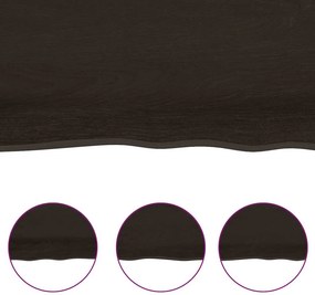 vidaXL Πάγκος Μπάνιου Σκούρο Καφέ 140x60x(2-4) εκ. Επεξεργ. Μασίφ Ξύλο
