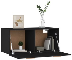vidaXL Ντουλάπι Τοίχου Μαύρο 80 x 35 x 36,5 εκ. Επεξεργασμένο Ξύλο