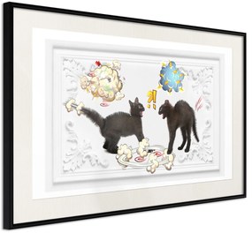Αφίσα - Cat Fight - 45x30 - Μαύρο - Με πασπαρτού