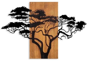 Διακοσμητικό Τοίχου Acacia Tree 891TNL3152 89x58cm Walnut-Black Wallity Metal,Wood