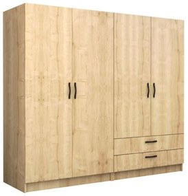 Ντουλάπα Τετράφυλλη Victoria 0260816 200x60x181cm Sonoma Τετράφυλλη
