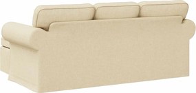 vidaXL Καναπές Κρεμ 215 x 138 x 80 εκ ύφασμα