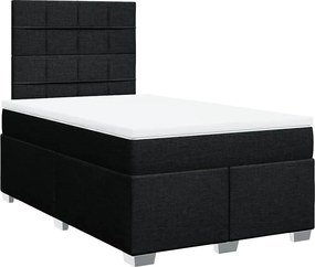 vidaXL Κρεβάτι Boxspring με Στρώμα Μαύρο 120x200 εκ. Υφασμάτινο