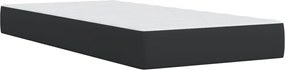 vidaXL Κρεβάτι Boxspring με Στρώμα Μαύρο 90x200εκ. από Συνθετικό Δέρμα