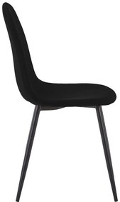 Καρέκλα Bella μαύρο ύφασμα με πόδι μαύρο μέταλλο 43.5x52x89εκ 4αδα 43.5x52x89 εκ.