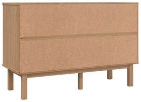 vidaXL Συρταριέρα OTTA Καφέ &amp; Λευκό 111x43x73,5 εκ. Μασίφ Ξύλο Πεύκου
