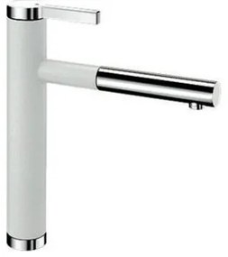 Blanco Linee-S White-Chrome Μπαταρία Κουζίνας με Περιστρεφόμενο Ρουξούνι και Αποσπώμενο Ντους