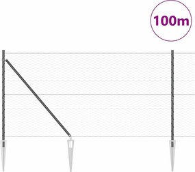 vidaXL Στύλος Περιφράξεων Γκρι 100 x 1,4 μ (36 χλστ. δίχτυ)