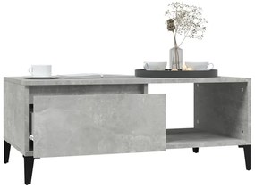 vidaXL Τραπεζάκι Σαλονιού Γκρι Σκυροδ. 90x50x36,5 εκ. Επεξεργ. Ξύλο