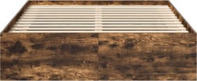 vidaXL Πλαίσιο Κρεβατιού Καπνιστή Δρυς 140x190 εκ.