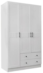 Megapap Ντουλάπα Ρούχων Jenna Τρίφυλλη Λευκό 105x50x182εκ.