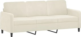 vidaXL Σετ Καναπέ 3 Τεμαχίων Κρεμ Βελούδο