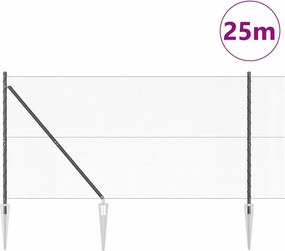 vidaXL Στύλος Περιφράξεων Γκρι 25 x 1,4 μ (πλέγμα 13 mm)