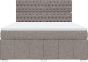 vidaXL Κρεβάτι Boxspring με Στρώμα Taupe 180x200 εκ. Υφασμάτινο