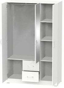 Ντουλάπα ρούχων τρίφυλλη Dillion λευκό μελαμίνης 120x52x190εκ 120x52x190 εκ.