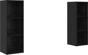 vidaXL Σετ επίπλου τηλεόρασης 2 pcs Μαύρη Οξυά Επεξεργασμένο Ξύλο