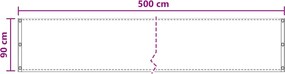 vidaXL Οθόνη Μπαλκονιού Ορθογώνιος 90 x 500 cm HDPE και Αλουμίνιο