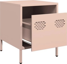 vidaXL Κομοδίνα 2 τεμ. Ροζ 35x39x43,5 εκ. από Χάλυβα
