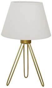 Table lamp Sherini gold metal and fabric in cream color D22x33cm 22x22x33 εκ.