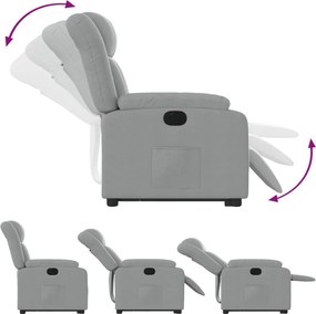 vidaXL Πολυθρόνα Ηλεκ. Ανακλινόμενη Ανύψωση Αν. Γκρι Υφασμάτινη