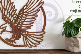 Intra απο ξύλο plywood Χρώμα wenge 3mm-4mm πάχος - Eagle Wall Sign με λέιζερ Δίασταση 30x20 cm INTRAFABR-110840920