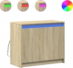 vidaXL Ντουλάπι με Φώτα LED Sonoma Δρυς 72x34x61 εκ Επεξεργασμένο Ξύλο