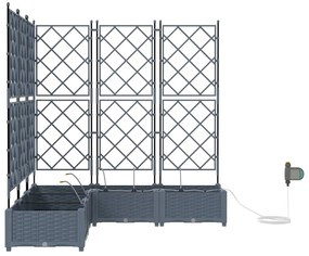 vidaXL Ζαρντινιέρες κήπου Ανοιχτό γκρι 120 x 120 x 126 cm Ατσάλι