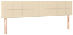 vidaXL Κρεβάτι Boxspring με Στρώμα &amp; LED Κρεμ 160x200 εκ. Υφασμάτινο