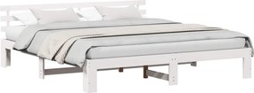vidaXL Σκελετός Κρεβατιού Λευκό 200 x 200 cm Στερεά ξυλεία πεύκου