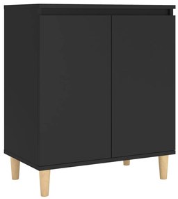 vidaXL Μπουφές Μαύρος 60 x 35 x 70 εκ. από Επεξ. Ξύλο με Ξύλινα Πόδια