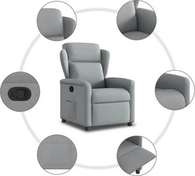 vidaXL Πολυθρόνα Ανακλινόμενη Ανοιχτό Γκρι Υφασμάτινη