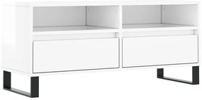 vidaXL Έπιπλο Τηλεόρασης Γυαλ. Λευκό 100x34,5x44,5 εκ. Επεξεργ. Ξύλο