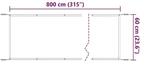 vidaXL Τέντα Κάθετη Λευκή 60 x 800 εκ. από Ύφασμα Oxford