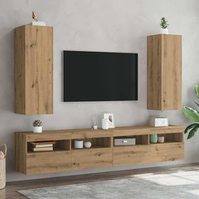 vidaXL Σετ ντουλάπι τηλεόρασης 2 τεμαχίων Artisan Oak Ξύλο μηχανής