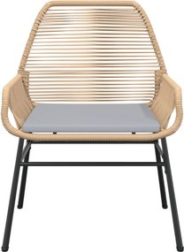 vidaXL Καρέκλες Κήπου 2 τεμ. Καφέ Συνθ. Ρατάν + Μαξιλάρια