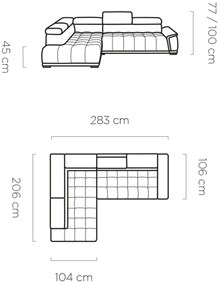 Γωνιακός καναπές Mogrio-Kyparissi-Αριστερή