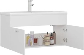 vidaXL Ντουλάπι Μπάνιου με Νιπτήρα Λευκό από Επεξεργασμένο Ξύλο