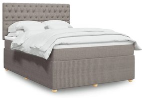 vidaXL Κρεβάτι Boxspring με Στρώμα Taupe 140x190 εκ. Υφασμάτινο