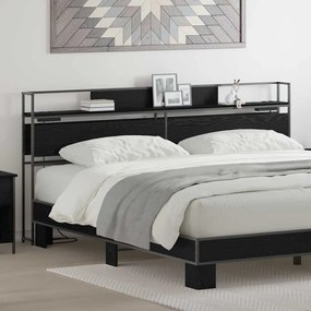 Κεφαλάρι Αποθήκης με ράφι Μαύρη δρυς 180 cm Επεξεργασμένο ξύλο