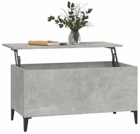 vidaXL Τραπεζάκι Σαλονιού Γκρι Σκυροδ. 90x44,5x45 εκ. Επεξεργ. Ξύλο