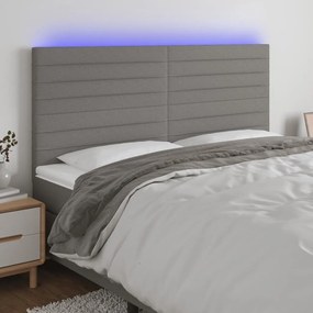 Κεφαλάρι Κρεβατιού LED Σκούρο Γκρι 160x5x118/128εκ. Υφασμάτινο 3122571