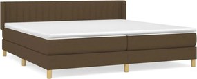 vidaXL Κρεβάτι Boxspring με Στρώμα Σκούρο Καφέ 200x200 εκ. Υφασμάτινο