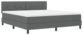 vidaXL Κρεβάτι Box Spring με Στρώμα Σκούρο Γκρι 180x200 εκ. Υφασμα