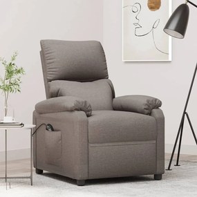 vidaXL Πολυθρόνα Ανακλινόμενη Ηλεκτρική Taupe Υφασμάτινη