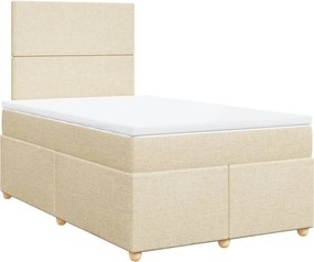 vidaXL Κρεβάτι Boxspring με Στρώμα Κρεμ 120x190 εκ. Υφασμάτινο