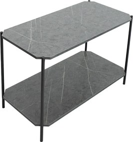 Βοηθητικό τραπέζι Mara MDF ανθρακί μαρμάρου-μαύρο 80x40x55cm
