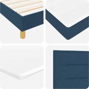 VidaXL Κρεβάτι με ελατήρια με στρώμα Μπλε 200 x 140 cm ύφασμα